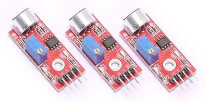 Aktronics Mic Microphone Sensor High Sensitivity Sound Detection Module Compatible with Arduino PIC AVR (Pack of 3) Sound Recorder and Sound Circuit Electronic Hobby Kit