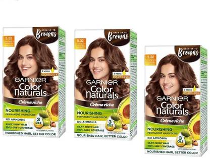 GARNIER Color Naturals Cream caramel brown 3 pc , caramel brown