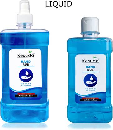 KESUDA 1L  MIST Spray with 500ml LIQUID  with flipflop Cap (1L+500ml) Hand Rub Pump Dispenser
