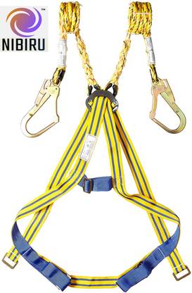 Nibiru Double Lanyard Full Body Safety Belt, Harness with Scaffolding Hook(Double hook) Safety Harness