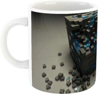 CreateCraft minecraft broken diamond ore and pickaxe printed Ceramic Coffee (330) Ceramic Coffee Mug