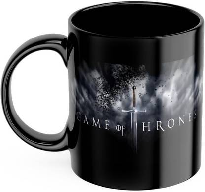 purezento Game Of Thrones series GOT famous printed full black Ceramic Coffee Mug