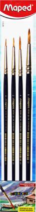 माप्ड Synthetic Round Brush Size Set of 4