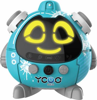 Silverlit YCOO QUIZZIE A Palm-Sized Robot, 3 PLAY MODE ROBOT (QUIZ GAME, MEMORY GAME, LUCKY GAME); WATER SQUIRT ROBOT; Colour: Blue