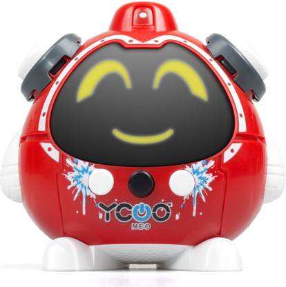 Silverlit YCOO QUIZZIE A Palm-Sized Robot, 3 PLAY MODE ROBOT (QUIZ GAME, MEMORY GAME, LUCKY GAME); WATER SQUIRT ROBOT; Colour: Red