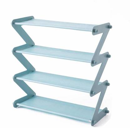 Eco Shopee 4 Layer Z Type Lightweight Space Saving Shoe Organizer Rack for Home and Office Plastic Shoe Stand
