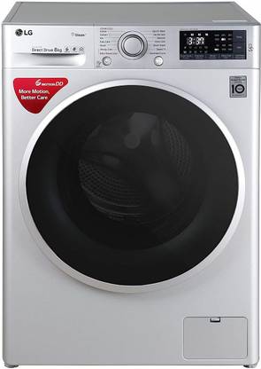 LG 8 kg Fully Automatic Front Load Washing Machine with In-built Heater Silver