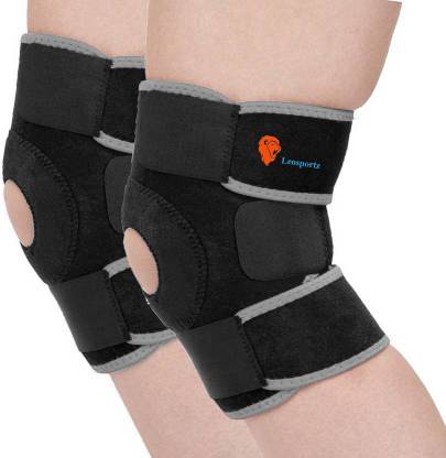 Leosportz (1 pair ) Knee Cap Knee Support (Free Size, Black) Knee Support