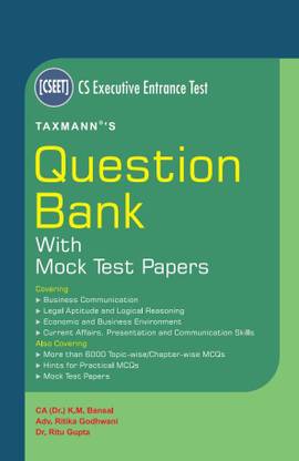 Taxmann's Question Bank with Mock Test Papers (CS-Executive-Entrance Test)(September 2020 Edition)