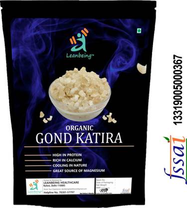 LEANBEING Gond katira 400gm Super white | Gum tragacanth | Gum karaya | Premium grade | Prevents heat stroke and helps in constpation gond Mouth Freshener