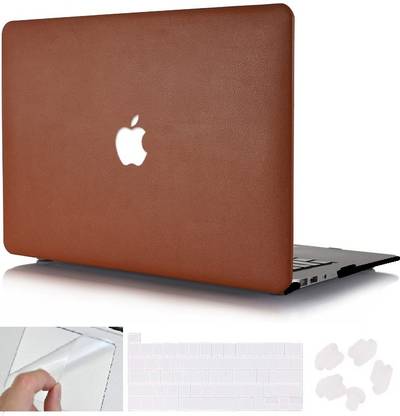 MOCA Front & Back Case for OLD MacBook Air 13 13.3 inch A1466 A1369 2010-2017 Lunched (PU Leather Surface) Shell cover case
