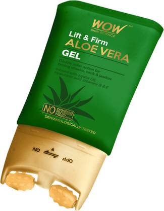 WOW SKIN SCIENCE Lift & Firm Aloe Vera Gel infused with Hyaluronic Acid, Vitamin B & E,with Double Roller Massager