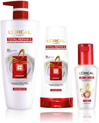 L'Oréal Paris Total Repair 5 Combo (Total Repair Shampoo, 704 ml + Total Repair Conditioner, 192.5 ml + Total Repair Serum, 40ml)
