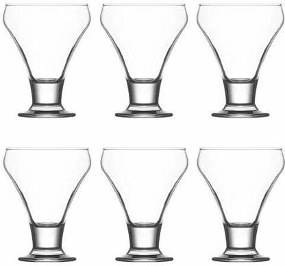 Carat24 Glass Dessert Bowl European style cute set of 6 piece, clear Tulip shape glass ice cream bowl dish/ pudding / Dessert bowl set fruit/salad/ice cream/Chocolate plate/bowl for supermarket bar table party (200 ml each)