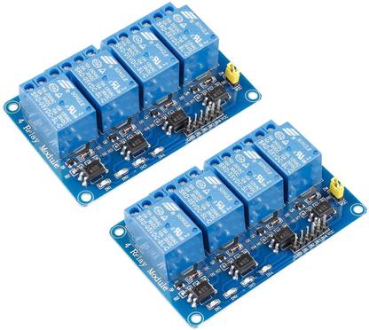 Robotronics 4 Channel 5V Relay Shield Module for Arduino R3 MEGA 2560 1280 DSP ARM PIC AVR STM32 Raspberry Pi (Pack of 2 ) Micro Controller Board Electronic Hobby Kit