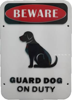Signage world Beware Of Dog, Acrylic Warning Board Emergency Sign