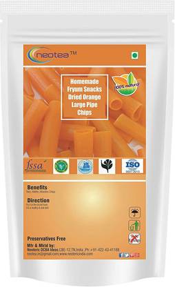 neotea Homemade Fryum Snacks Dried Orange Large Pipe Chips Fryums
