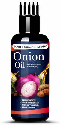 Manarya Sun's Heart Hair & Scalp Therapy Onion Hair Oil with Geranium & Bhringraj Extracs For Healthy Hair Growth With Comb Applicator Hair Oil