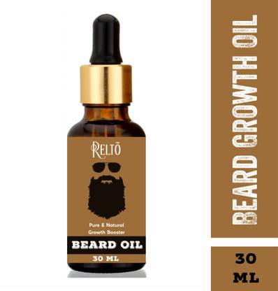 RELTO 100% Natural Beard Growth Oil for Strong and Healthy beard, Pure Natural Ingredients with NO Side Effects. 30ml Beard Oil Bottle. Hair Oil