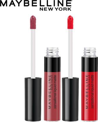MAYBELLINE NEW YORK Sensational Liquid Matte Lipstick - 08 Sensationally Me + 01 To The Fullest