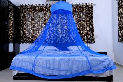 ZENTY BAZAAR Polyester Adults Washable Double Bed [Round] Mosquito Net 1///88 Mosquito Net