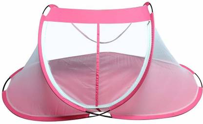 iWin Polyester Infants Washable Mosquito Net | Baby Size Flexible & Foldable for 0-2 year baby with 1 Window Zip Door & Cover Bag Mosquito Net
