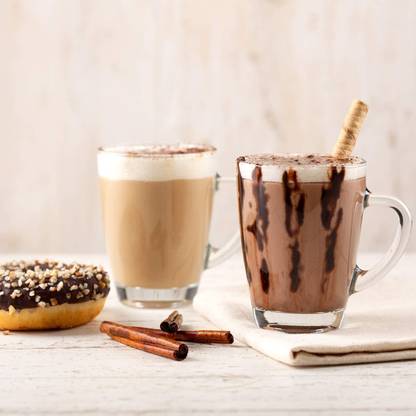 Massive Reckon Glass Coffee Set, Convenient Handle, Tea Glasses for Hot/Cold Beverages, Thermal Shock Resistant, Tempered Glass,s for Cappuccino(2 Pcs ) 220 ml Glass Coffee Mug