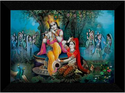 Radha Krishna Digital Reprint 11 inch x 14 inch Painting Paper Print