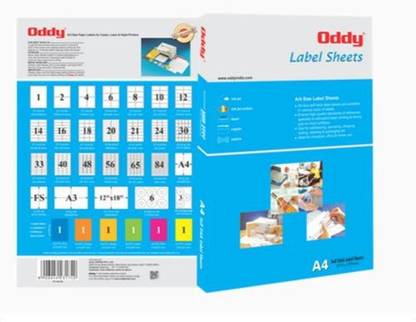 Oddy ST-2A4100 ( 2 LABEL PER A4 SHEET ) PACK OF 100 SELF ADHISIVE Paper Label