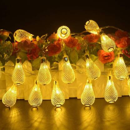 SP Tech 16 LEDs 4.32 m Yellow Steady Bulb Rice Lights