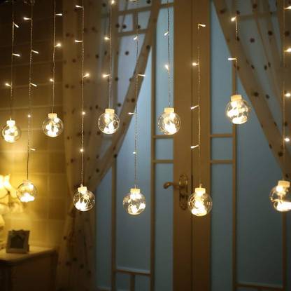 iWin 12 LEDs 1.62 m Gold Flickering, Steady Ball Rice Lights
