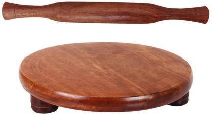 PURCHAZE24X7 Wooden Chakla Belan / Wooden Roller Board./ Wooden Roti Maker / Chapati Maker. Rolling Pin & Board