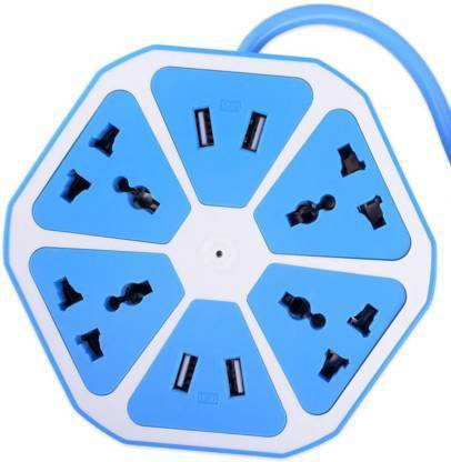 ATARC Hexagon Socket Extension Cord Board with 4 USB 2.0Amp Charging Point 4 Socket Extension Boards BLR5 4  Socket Extension Boards