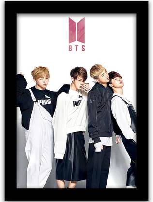 BTS Music Band Framed Poster for Home and Office - BTS Boys Poster with Frame - BTS Bangtan Frame Paper Print