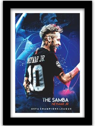 Neymar Jr. Framed Poster for Room and Office - Neymar Posters with Frame Paper Print