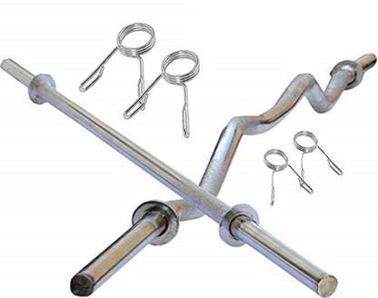 RIO PORT Weight Lifting Rods Combo | 3 Feet Curl Bar With 3 Feet Straight Rod Weight Lifting Bar