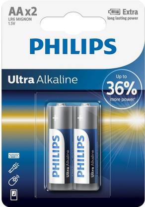PHILIPS Ultra Alkaline AA Batteries, Pack of 2  Battery
