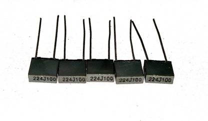 RISARYA 0.22uF/224/220nF/220000pF/100V,5PCS,METALLIZED POLYSTER FILM CAPACITOR(BOX TYPE) Mica Capacitor