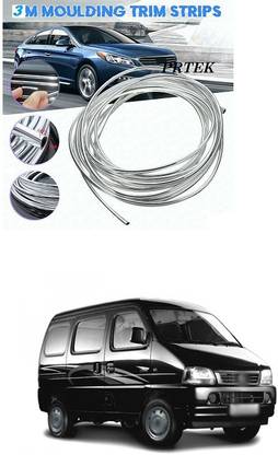 PRTEK Chrome Sticky Car Door Edge Scratch Guard Trim Molding Protector Cover U Shape Air Vent Edge Decoration(3 METER) a247 Matte, Glossy, Chrome Maruti SX4 Front Garnish
