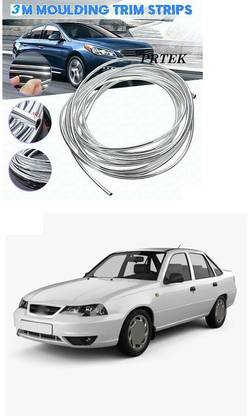 PROEDITION Chrome Sticky Car Door Edge Scratch Guard Trim Cover U Shape (3 METER) a89 Matte, Glossy, Chrome Daewoo Cielo Front Garnish