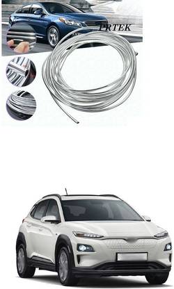 PRTEK Chrome Sticky Car Door Edge Scratch Guard Trim Molding Protector Cover U Shape Air Vent Edge Decoration(3 METER) 179 Car Beading Roll For Window, Bumper