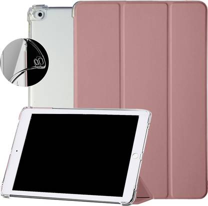 DuraSafe Cases Flip Cover for iPad 5 / 6 & Air 1 / 2 - 9.7" [ A1474 A1566 A1822 A1893 ] TriFold Smart Cover with Clear Back