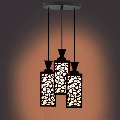 DecorVista 3 Light Creative Wooden Pendant Lamp for Room,Foyer,Hallway Ceiling Lamp Pendants Ceiling Lamp