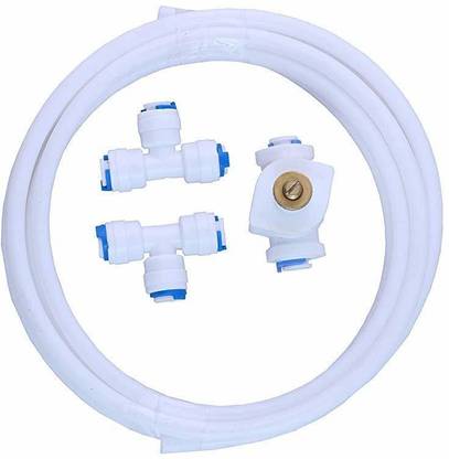 AQUALIQUID RO Elbows Connectors Three Side T type 1/4 inch all sides QC 2 Mtr Pipe and Switch Valve for RO Water Purifiers ( Pack Of 4 ) Hose Connector Hose Connector