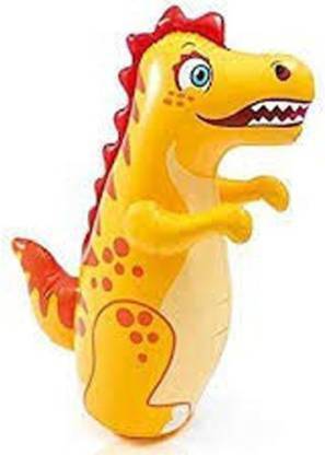 DREAMWORLD KHILONA dreamworld Playtime Dragon Shape 3-D Punching Hit Me Bag, Multi Color (Keep Water in Base) Inflatable HitMe Toys (Yellow) Inflatable HitMe Toys