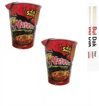 Samyang 2xspicy Buldak Hot Chicken Rice - With Chopstick (Imported) Cup Noodles Non-vegetarian