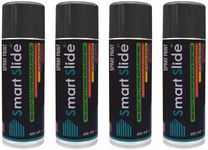 SMART SLIDE Matte Black Multipurpose Color Spray Paint Can for Cars / Bikes / Furniture / Plastic / Wood / Glass Black Spray Paint 1600 ml