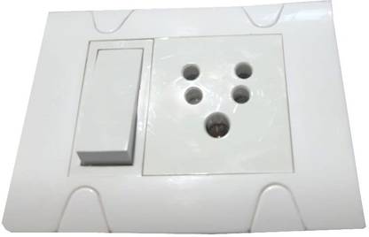 DHAKAD Electric Extension Board (1 Switches,1 Sockets) 5Ampere 1 Socket MODULAR Extension Boards (White) 1  Socket Extension Boards