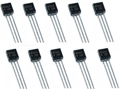 RISARYA BC557 PNP EPITAXIAL SILICON TRANSISTOR,10-PCS,-100mA,-45V,TO-92,SWITCHING AND AMPLIFIER TRANSISTOR PNP Transistor