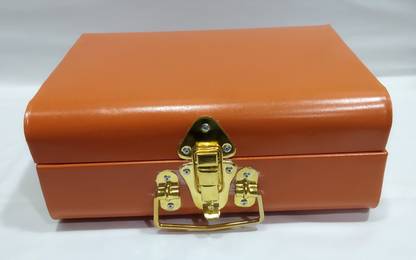 Bakers Pardise Metal Trunk Box Decorative Box/Gift Truck Box/Multipurpose Storage Box (Orange Color) Pack of 1 Metal Trunk